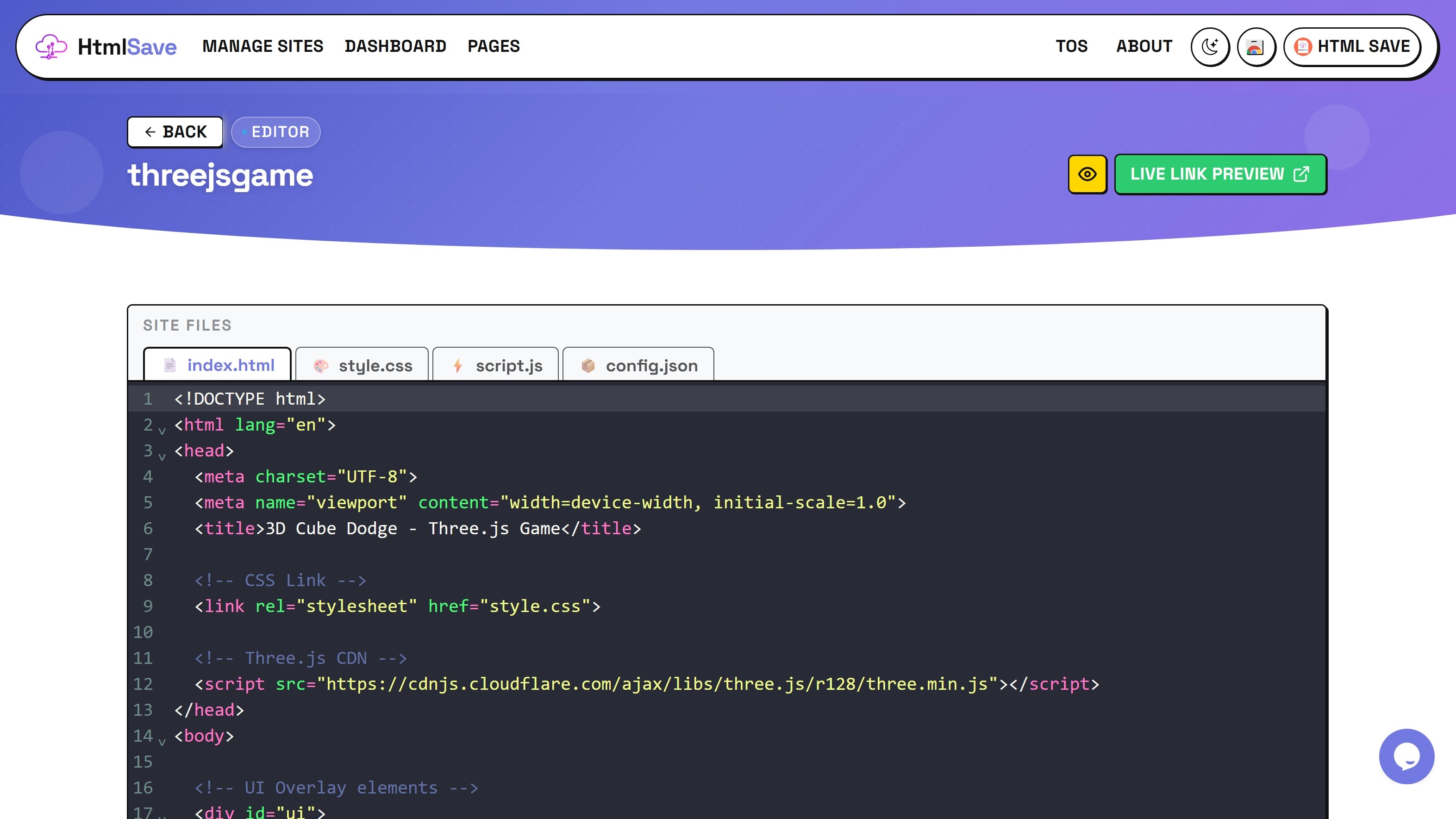 HTMLSave preview