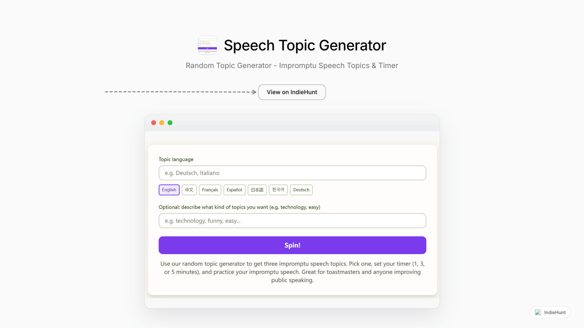 Master Impromptu Speaking with the Speech Topic Generator