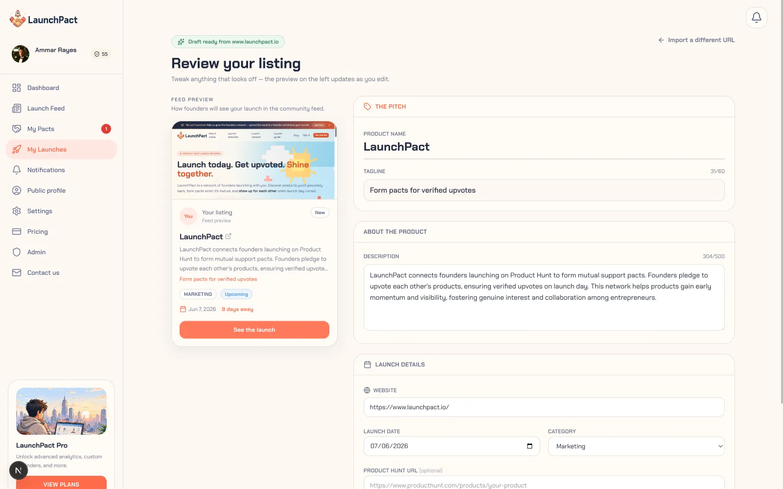 LaunchPact preview