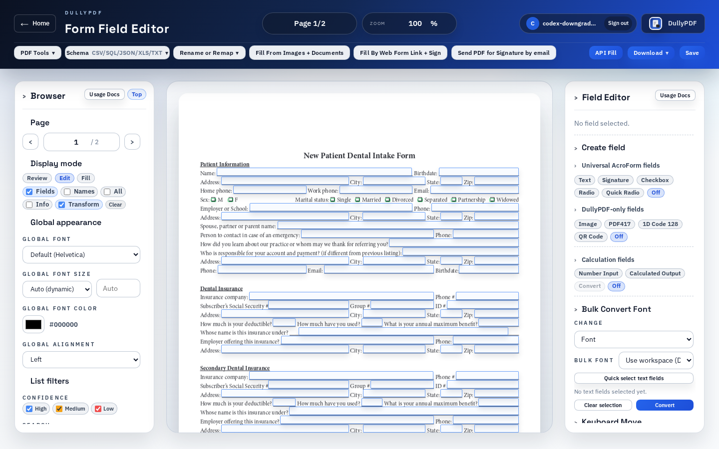 DullyPDF preview