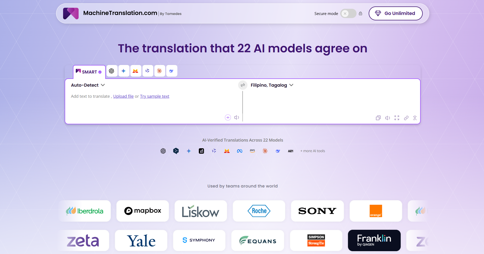 MachineTranslation.com screenshot 1