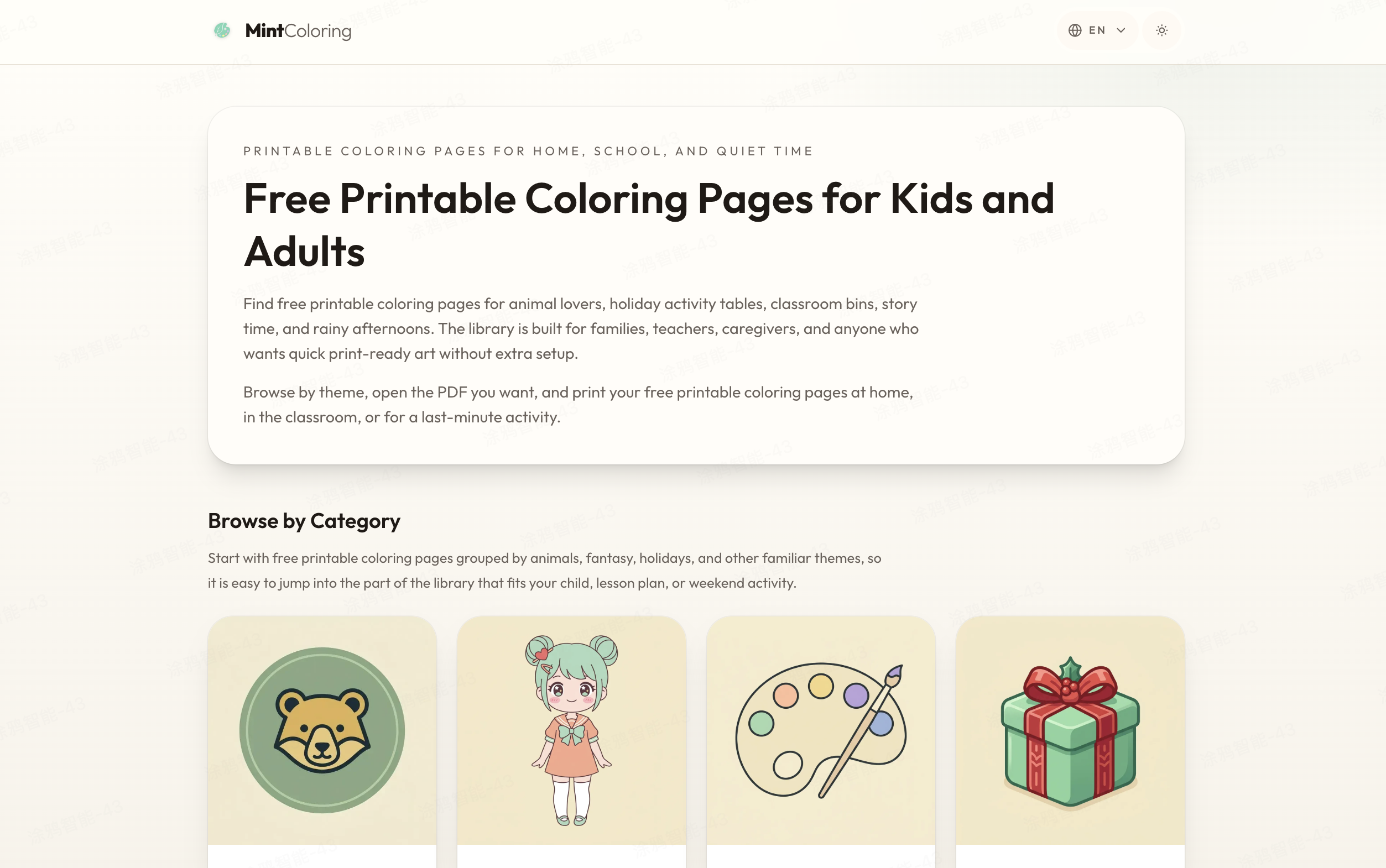 Free Printable Coloring Pages | MintColoring.com preview