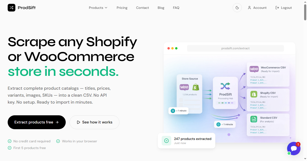 ProdSift website preview
