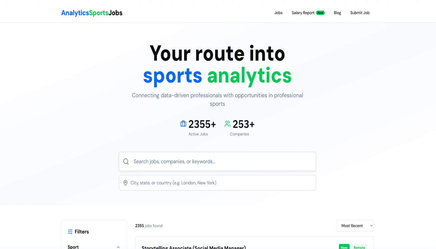 Analytics Sports Jobs preview