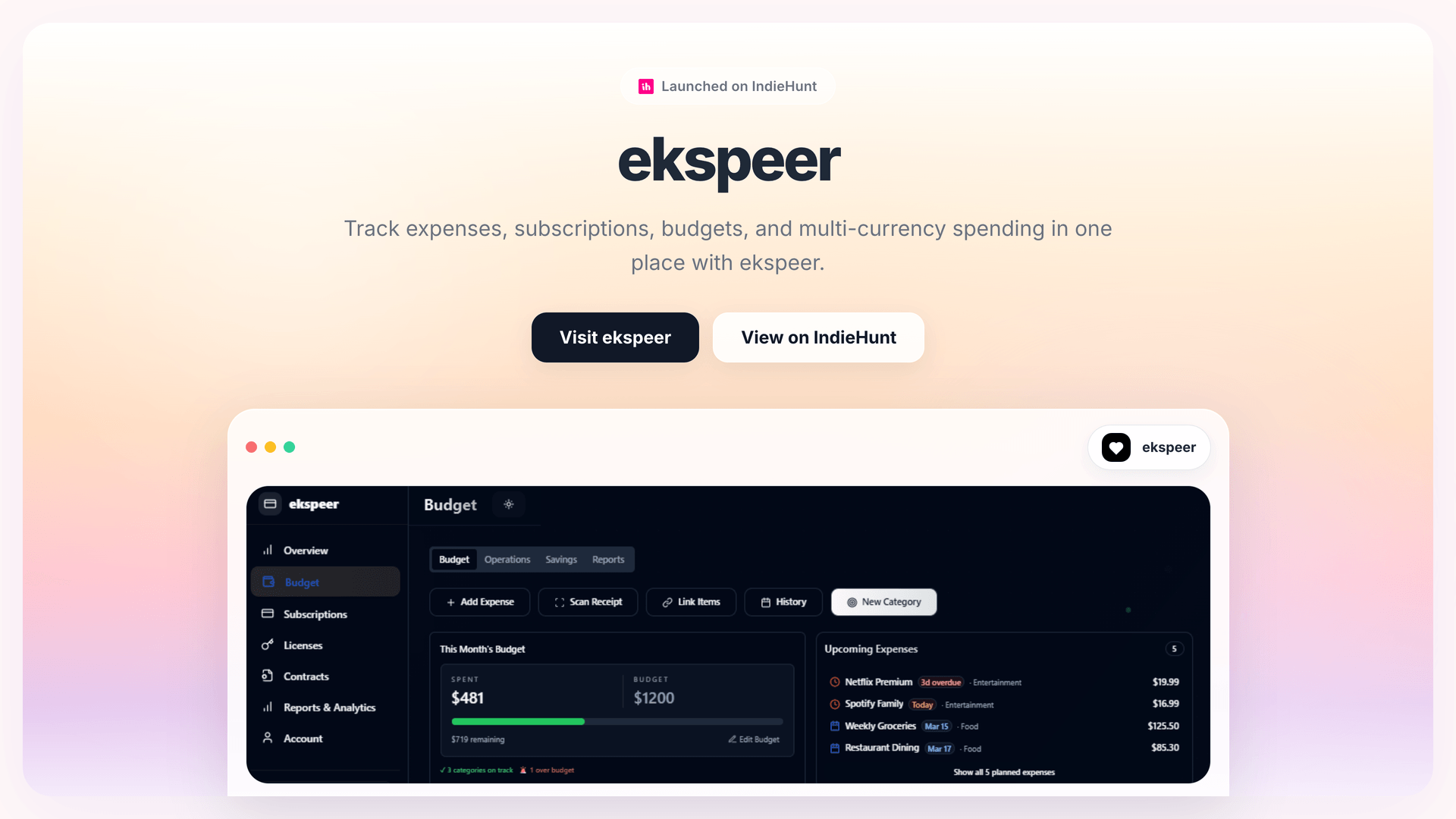 Master Budgeting and Expense Tracking with ekspeer App