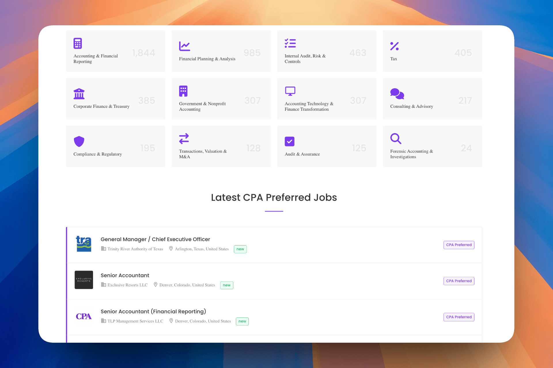 CPA Preferred Jobs preview