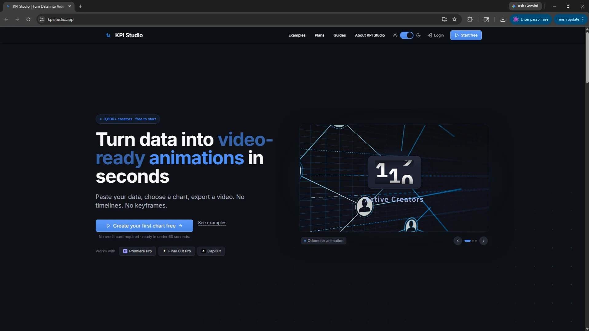 KPI Studio website preview