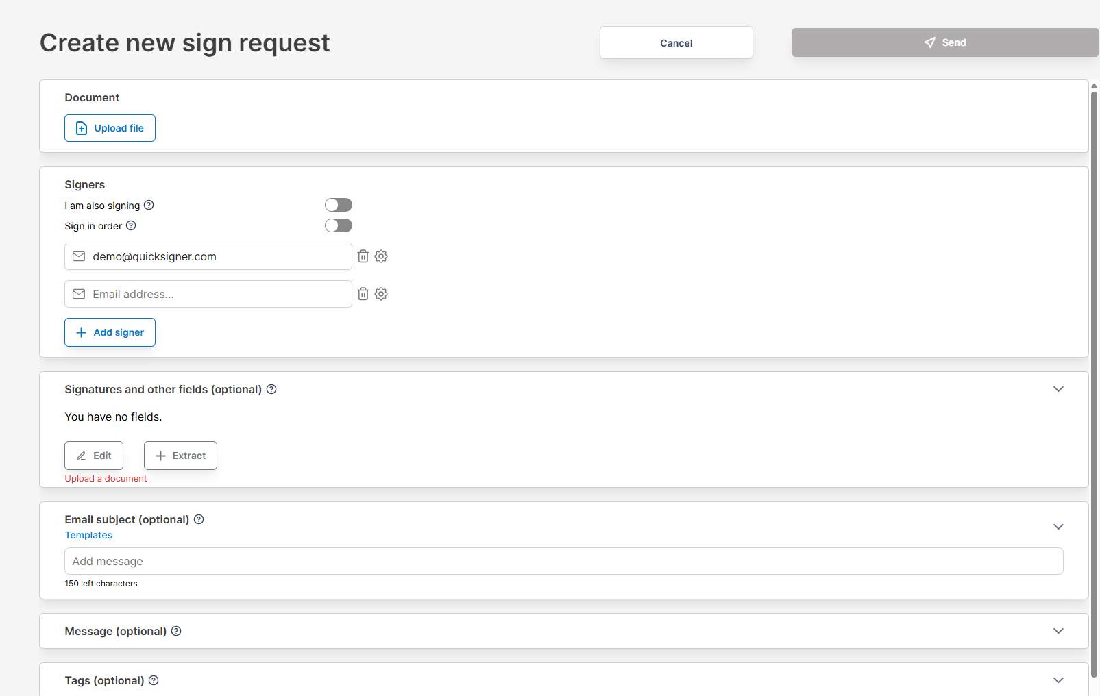 QuickSigner preview