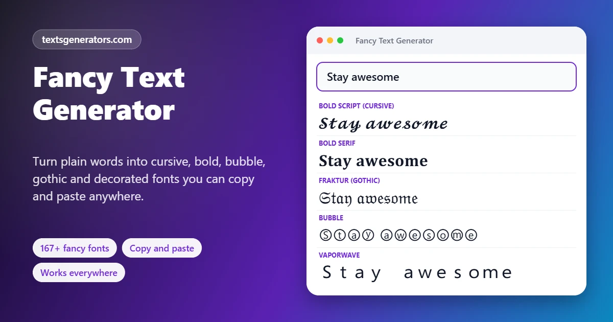 Fancy Text Generator preview