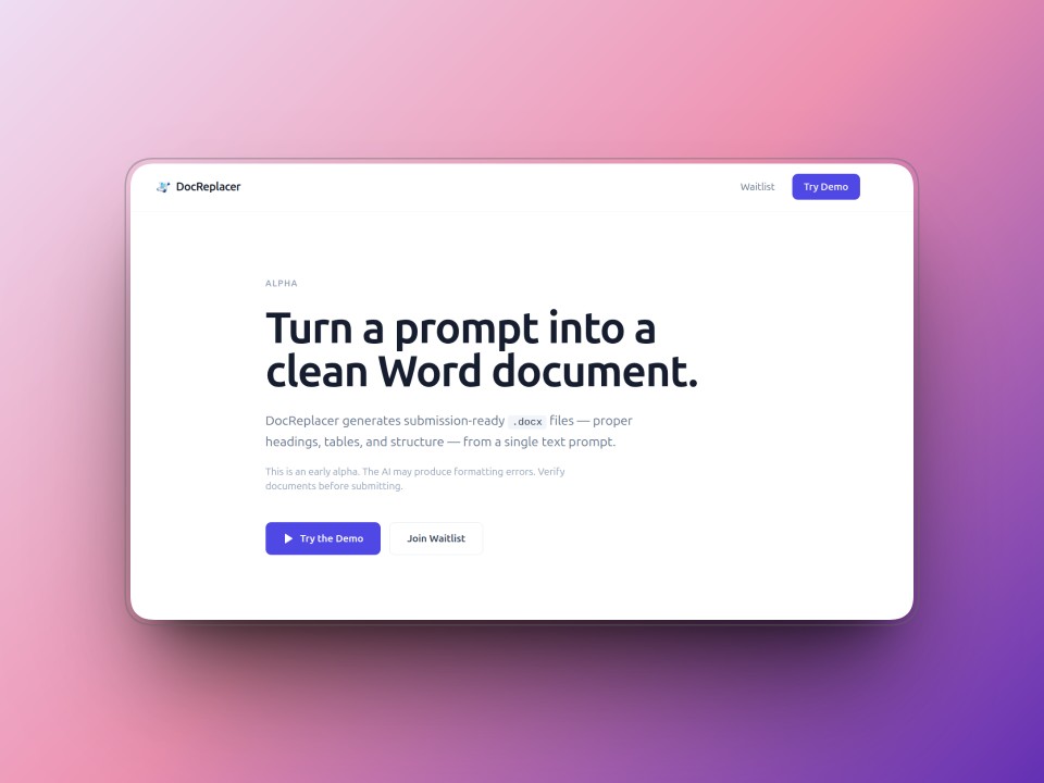 Free DOCX Generator from Text Prompts screenshot 1