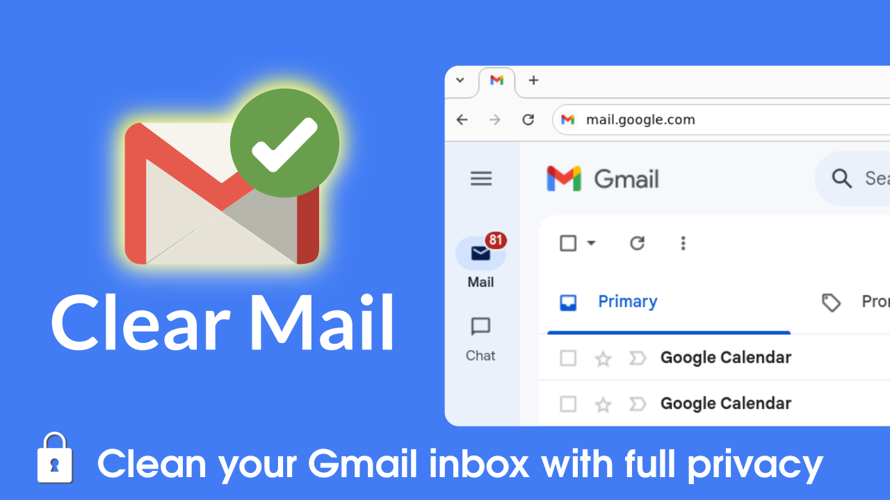 Clear Mail for Gmail website preview
