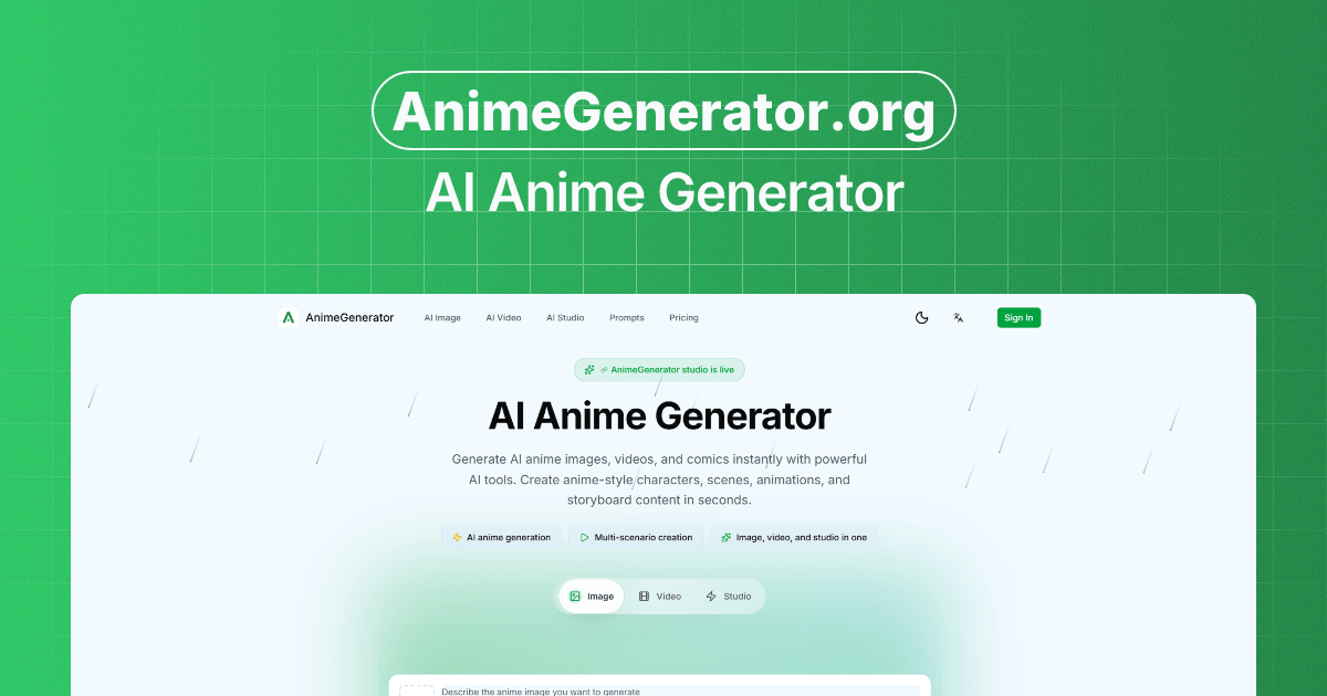 AnimeGenerator website preview