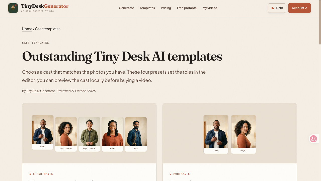 Tiny Desk Generator preview