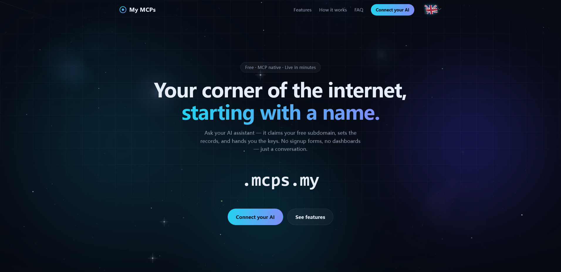 My MCPs — free subdomains via your AI assistant preview