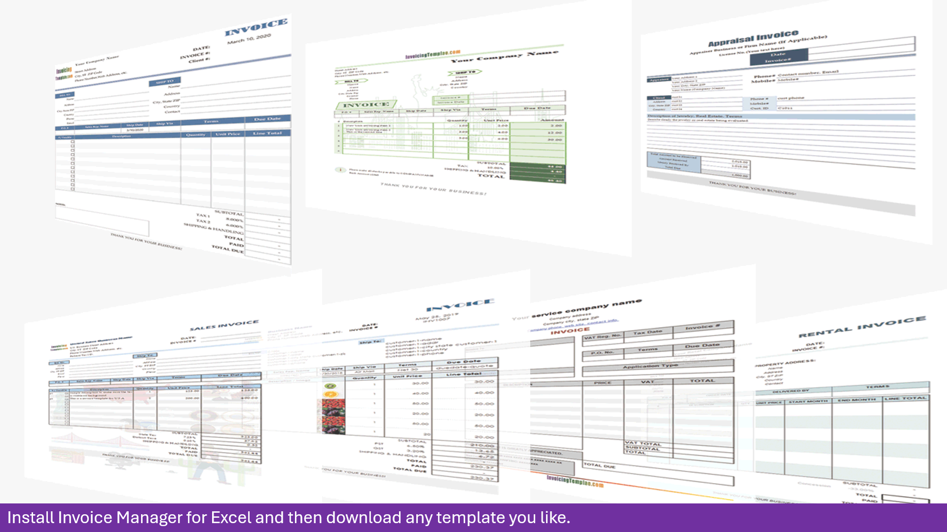 Invoice Manager for Excel preview