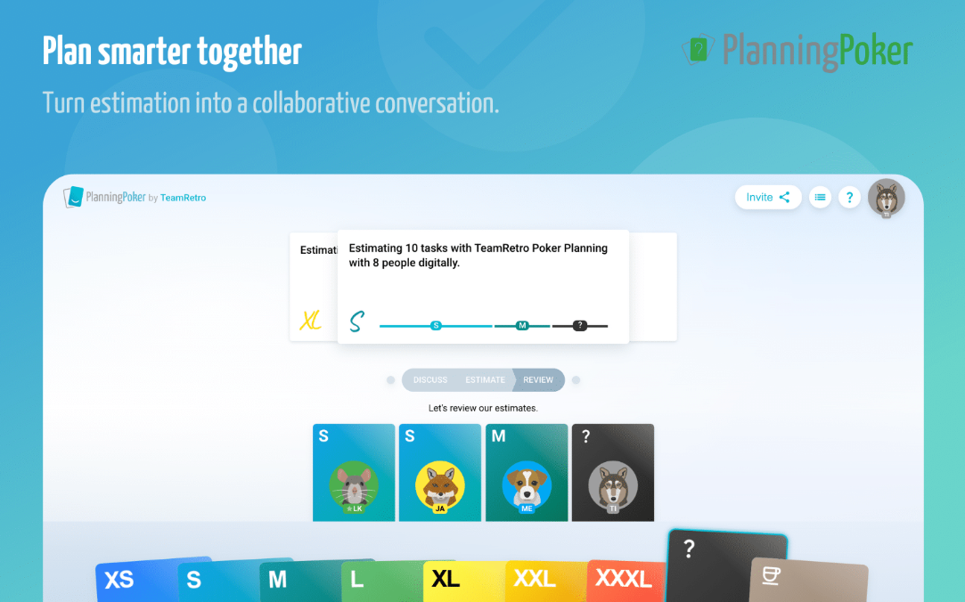 Planning Poker Estimation Tool website preview