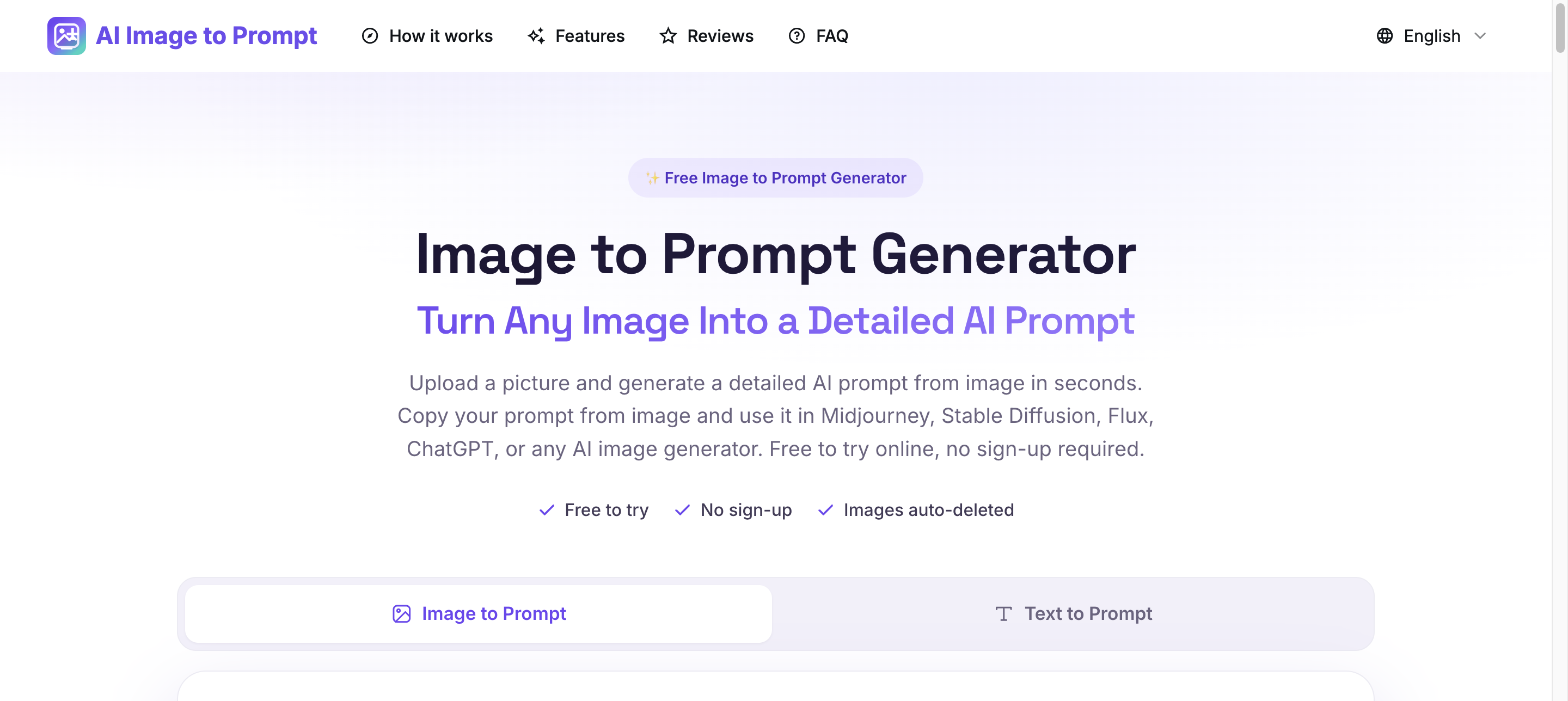 Image to Prompt AI - Multi Model Prompt Maker preview