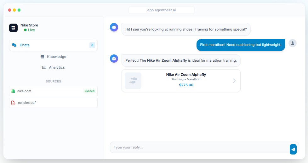 AI Powered Chatbot Platform for Business Websites screenshot 1