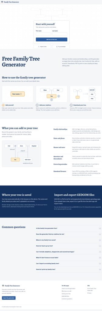 Free Family Tree Generator preview