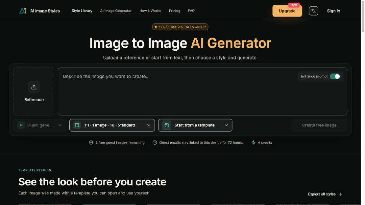 AI Image Styles preview