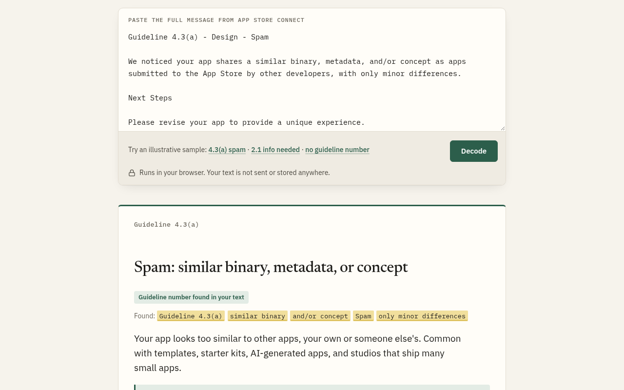 Rejection Decoder preview