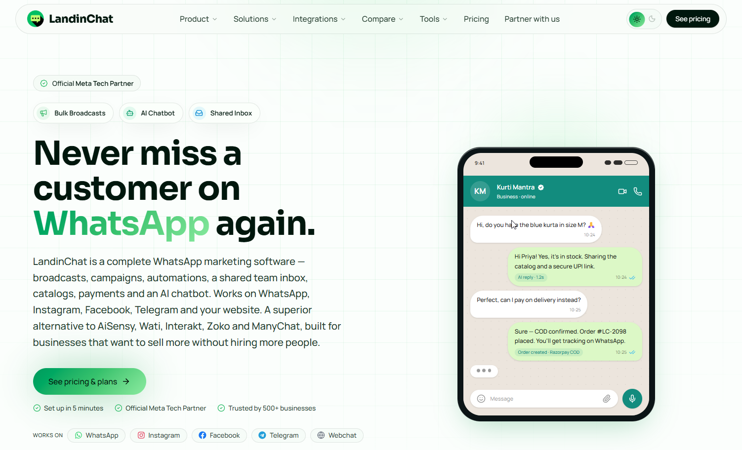 LandinChat preview