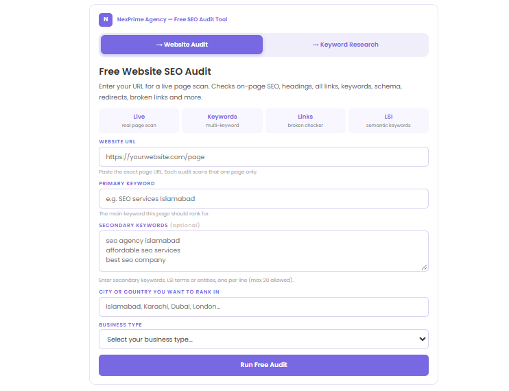 SEO Audit Tool preview