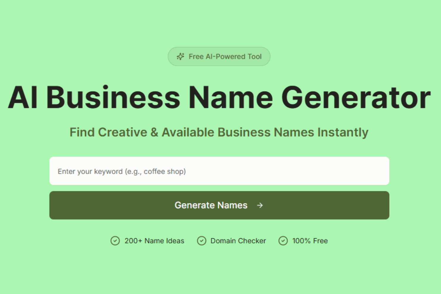 AI Business Name Generator preview