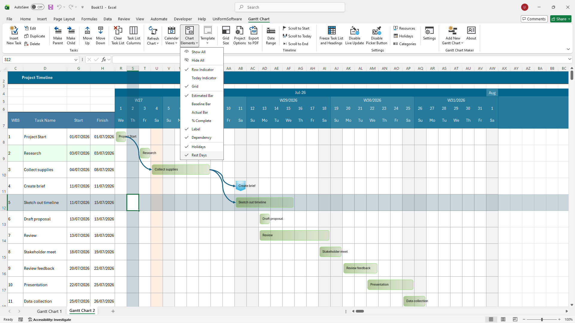Gantt Chart Maker & Timeline Project Planner for Excel preview