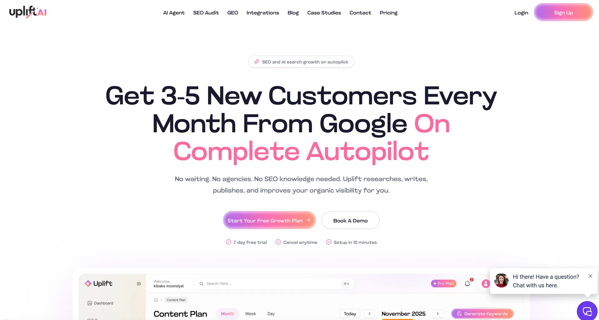 UpliftAI SEO on Autopilot preview