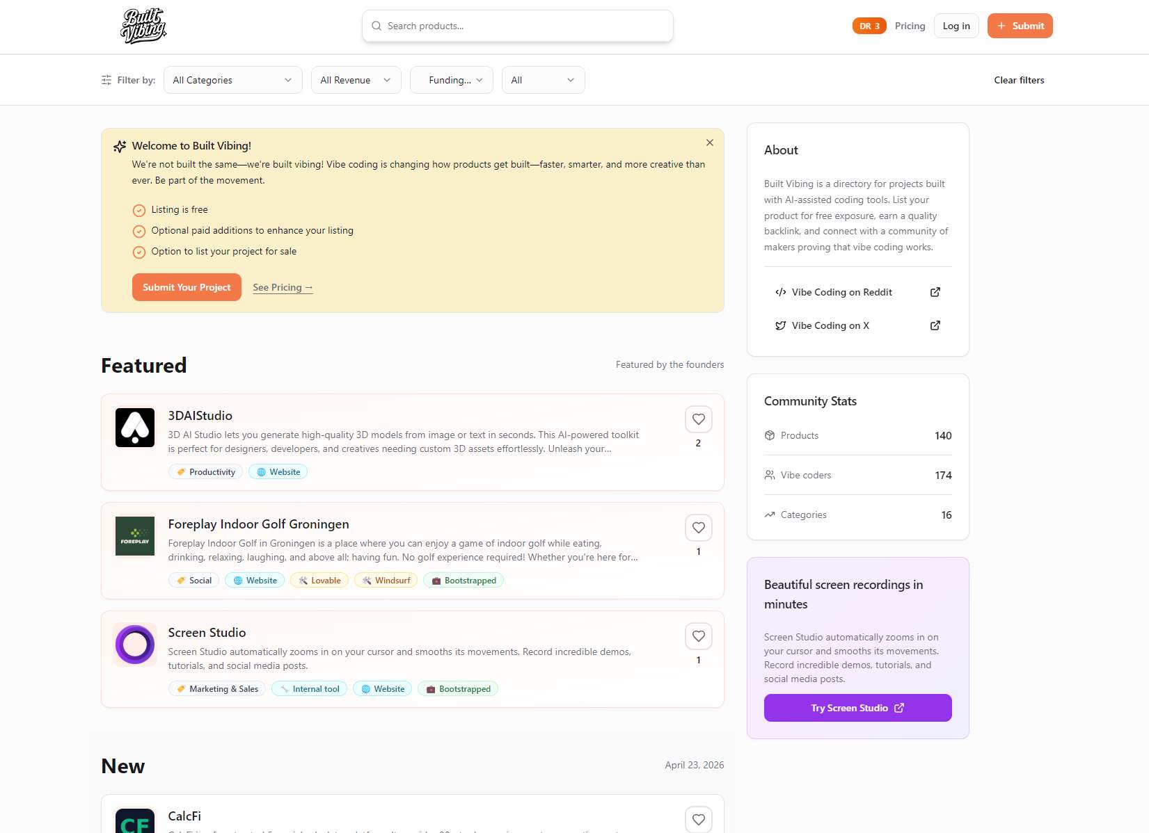 Built Vibing website preview