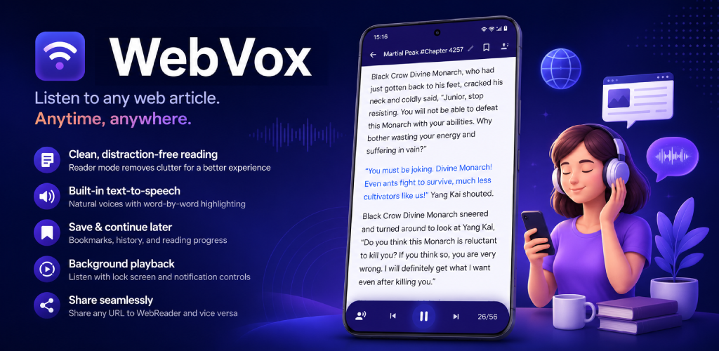 WebVox – Listen to Any Web Article preview