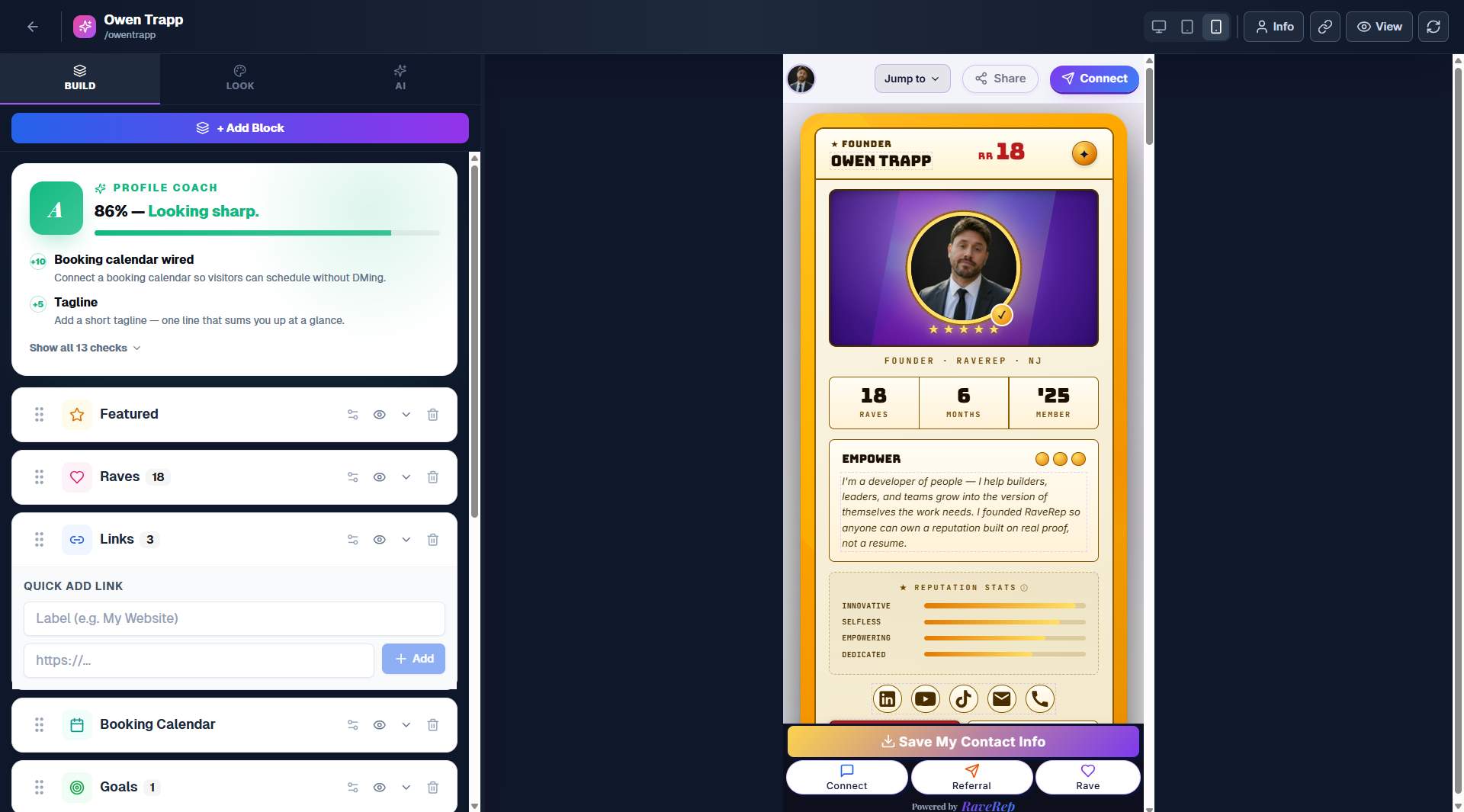 RaveRep preview