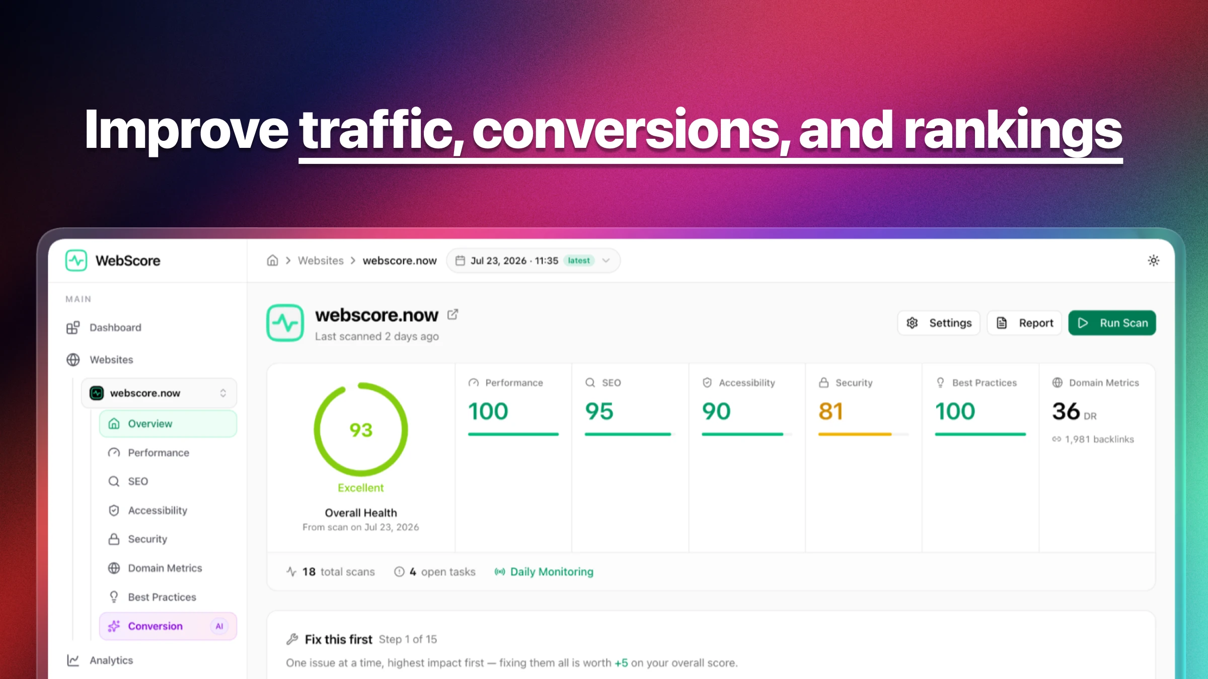 WebScore screenshot 1