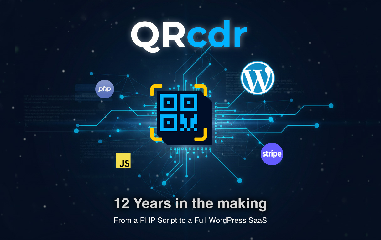 QRcdr - WordPress QR SaaS platform website preview