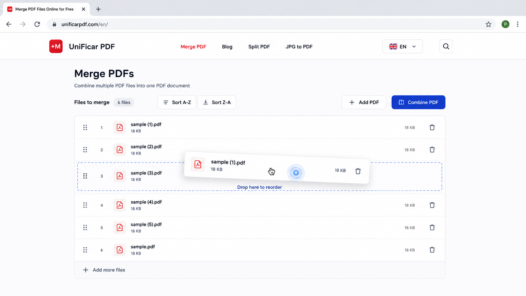 UniFicarPDF preview