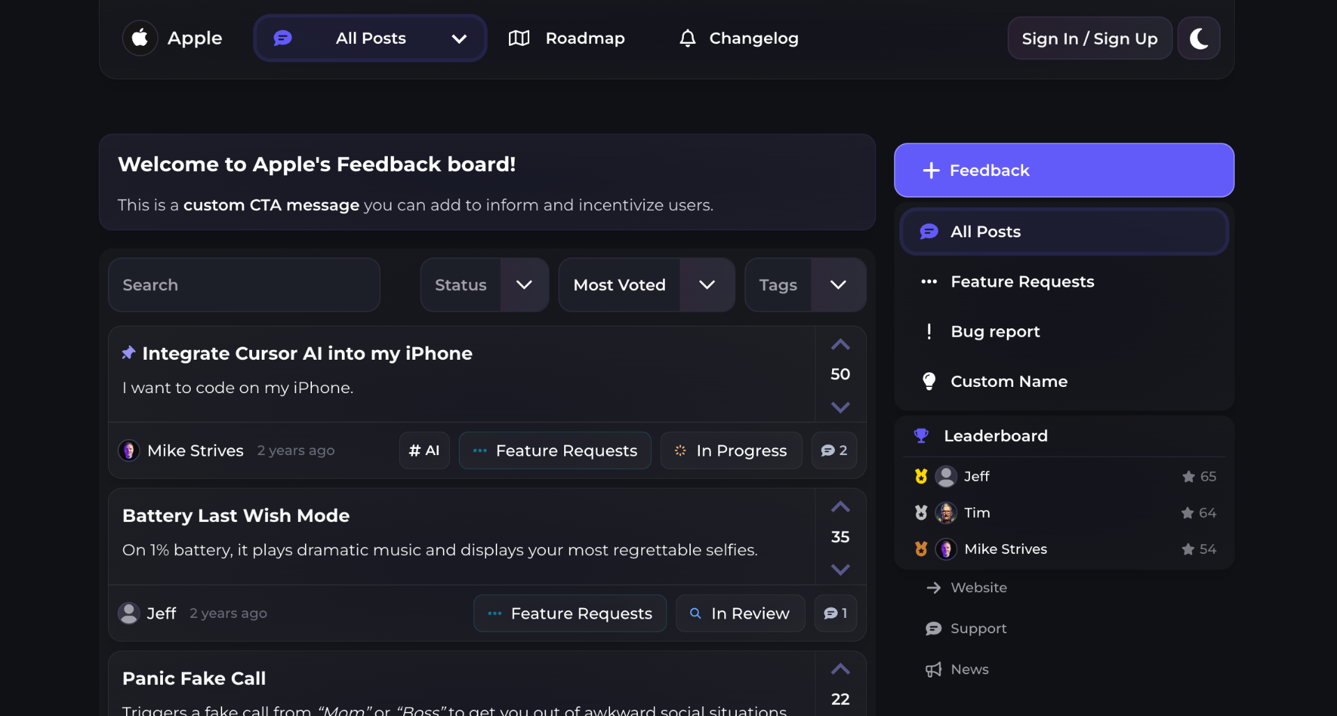 Upvoty preview
