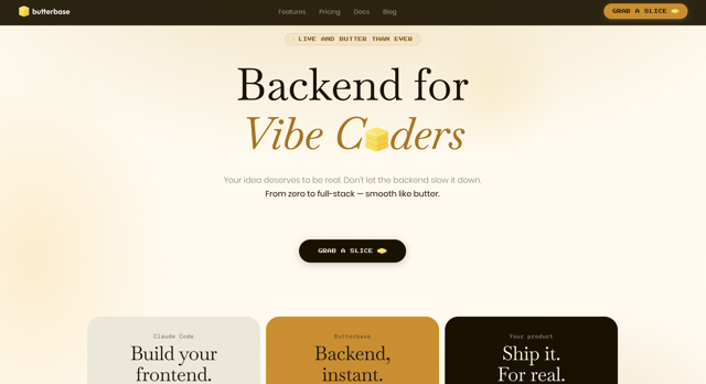 Butterbase website preview