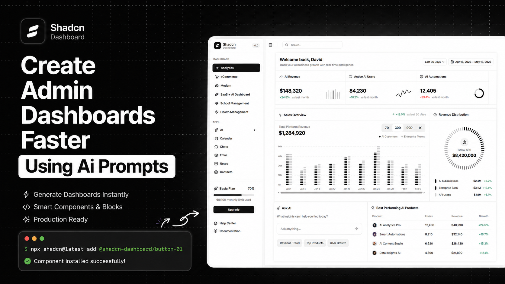 Shadcn Dashboard preview