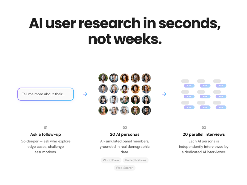 Bulker. Instant AI user research. Insights in bulk, in minutes. website preview