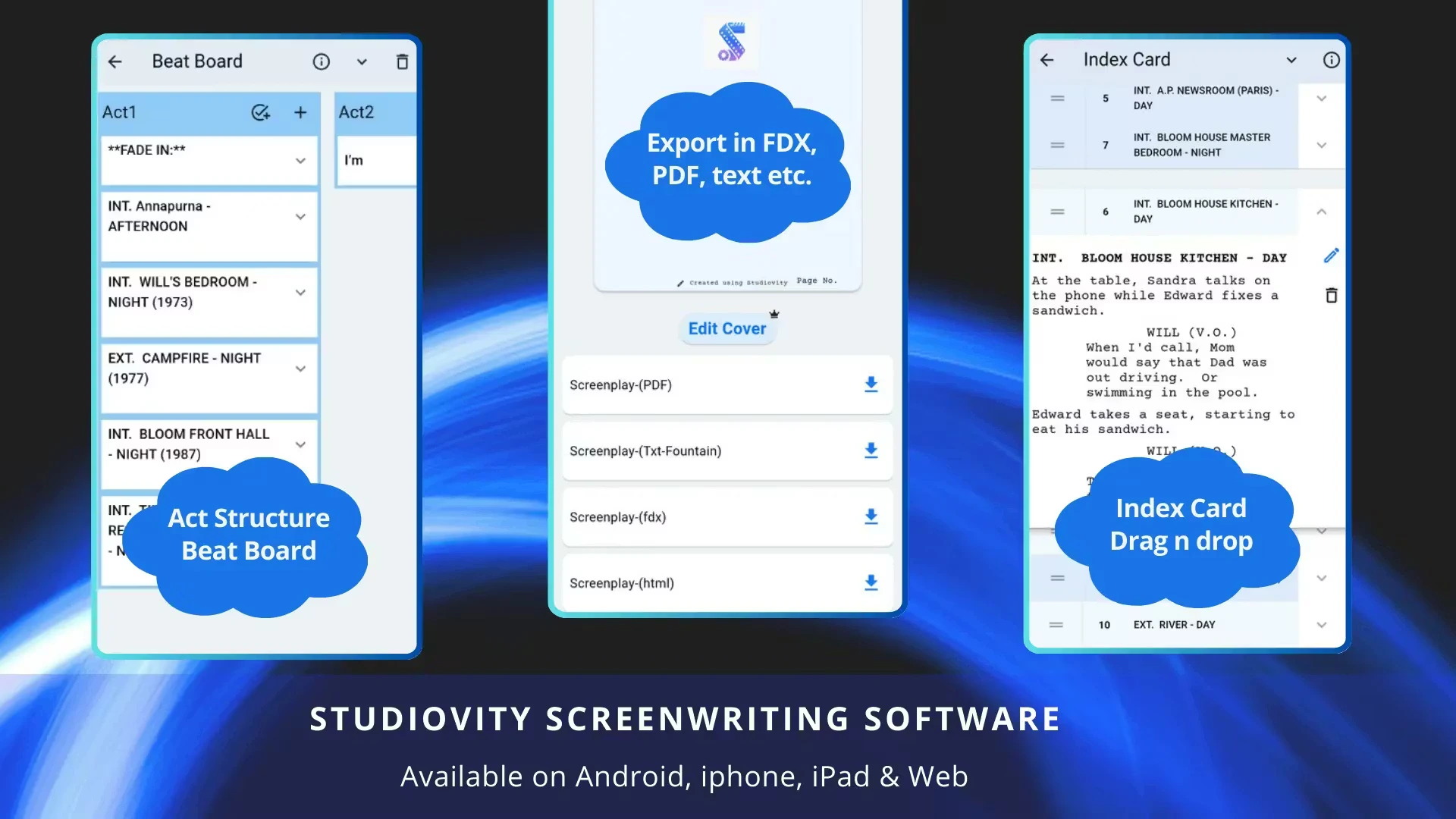 AI Screenwriting Software | Studiovity website preview