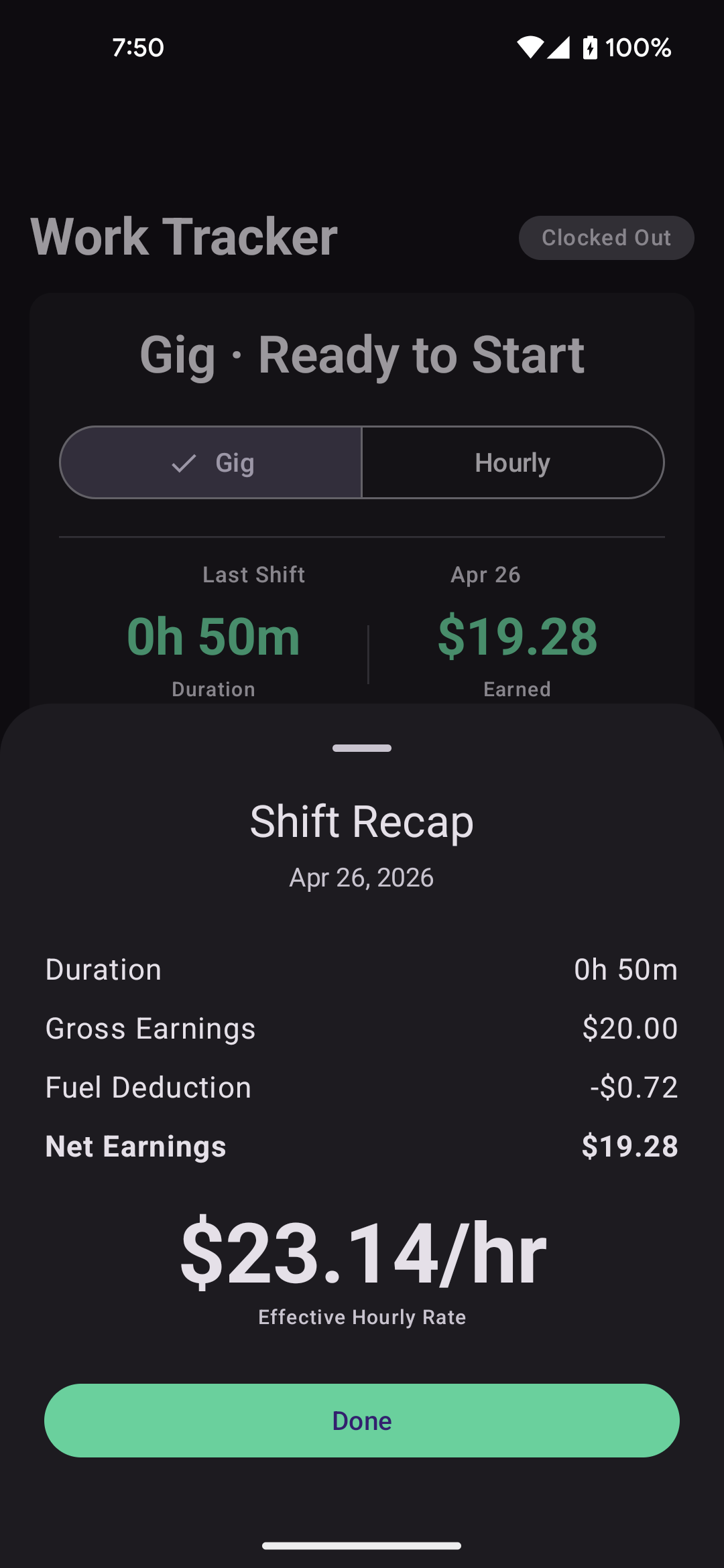 Work Hours Tracker: Time Clock for Android — Moonsail Software preview