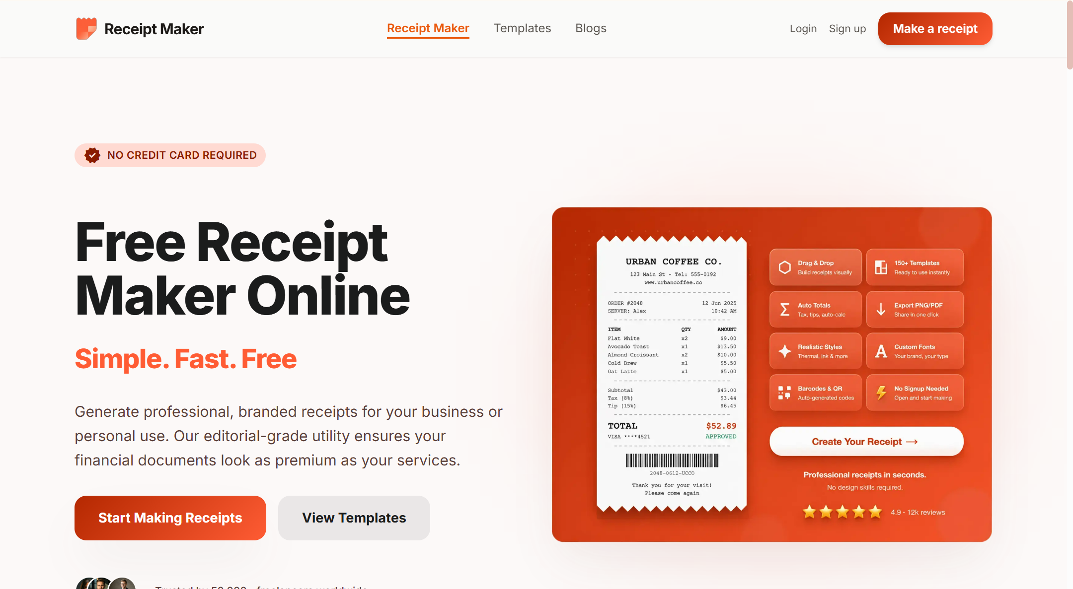 Free Receipt Maker preview
