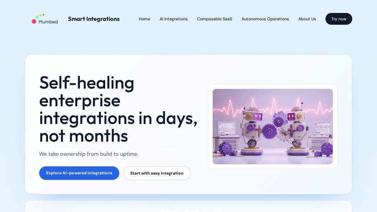 Self-Healing Integrations website preview
