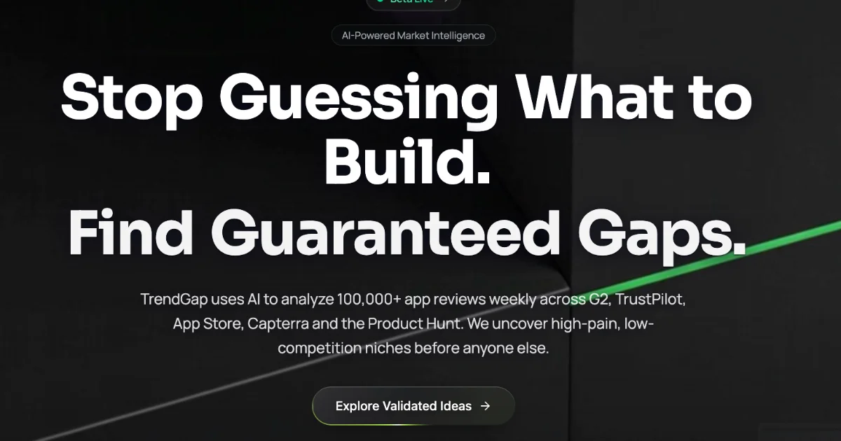 TrendGap Discover High-Pain SaaS Niches with AI screenshot 1