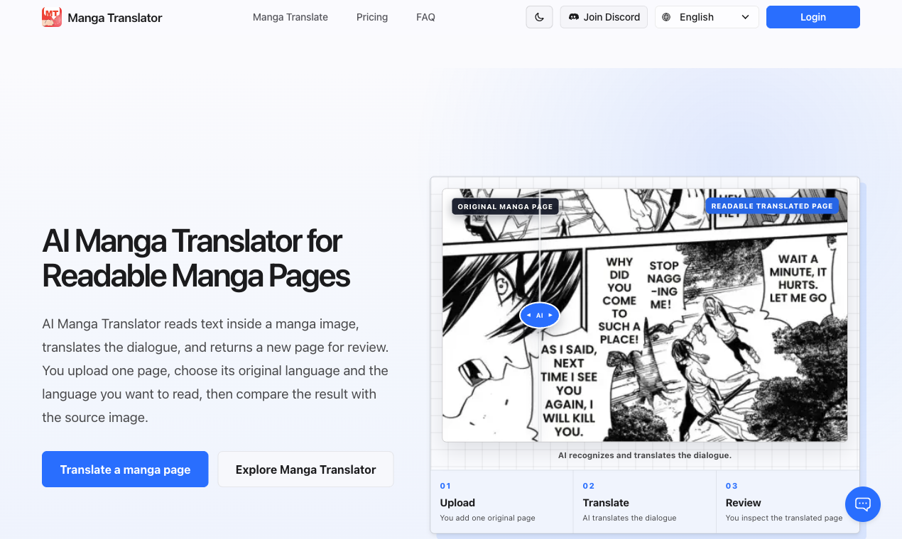 manga translator AI preview
