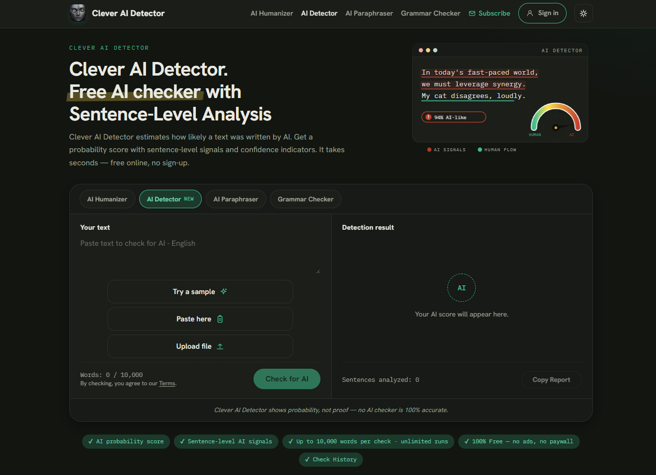 Clever AI Detector preview