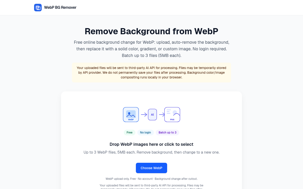 Remove Background from WebP preview