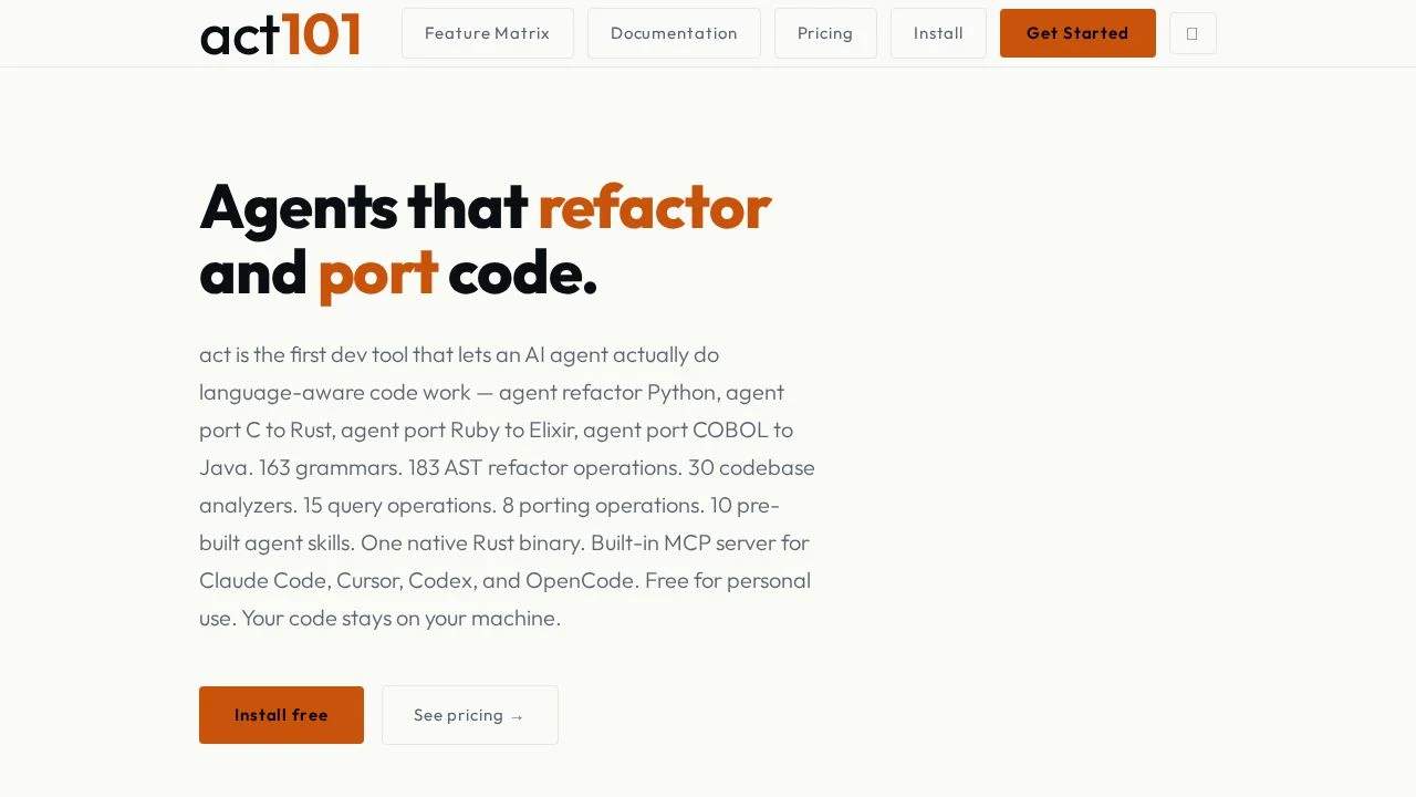 act101 website preview
