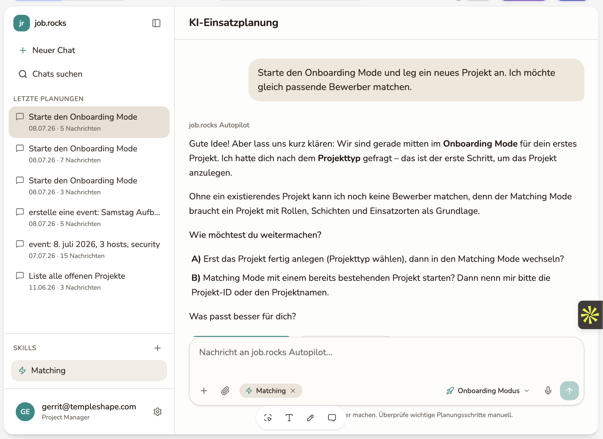 job.rocks AI - Einsatzplanung für flexible Teams screenshot 1